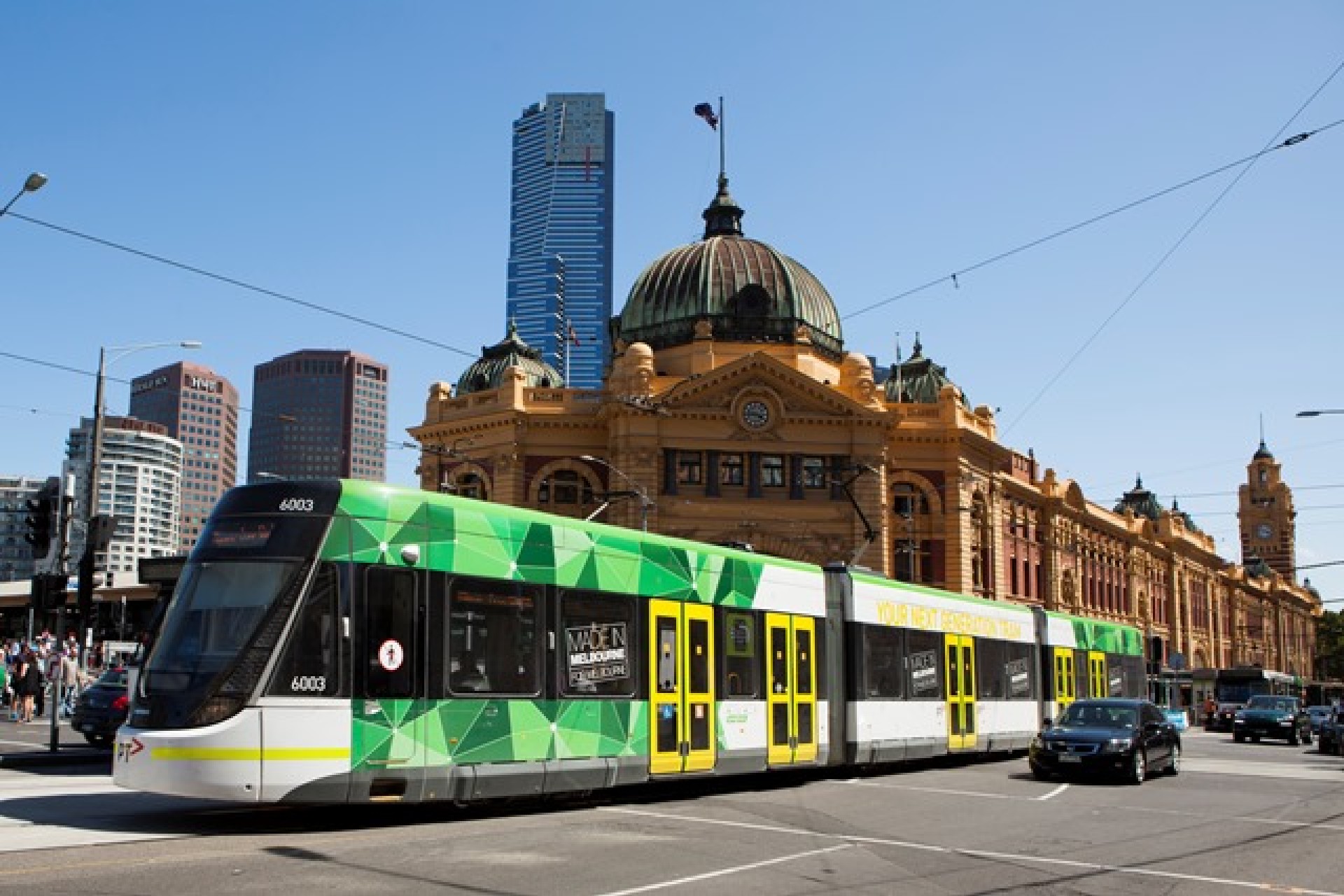 E Class tram on Flinders St Yarra Trams LR